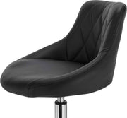 Barkruk Norino deluxe - Industrial - Zwart - Barkrukken set van 1 - Barstoel Kruk - Barstoelen met rugleuning - Keukenstoel - In hoogte verstelbaar - Kunstleer