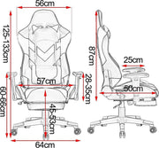 Gaming Stoel - Zwart - Ergonomisch - Verstelbaar - Met Voetsteun - Gamestoel