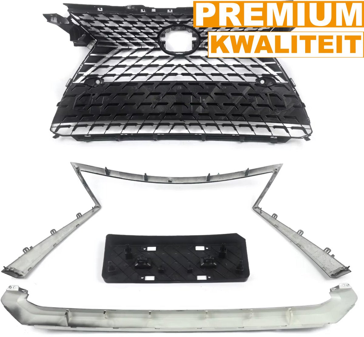 Voorbumper grille Gitro - Voor Lexus RX350/RX450H/RX350L (2016-2019) - Basissport Stijl - Chroom & Zwart