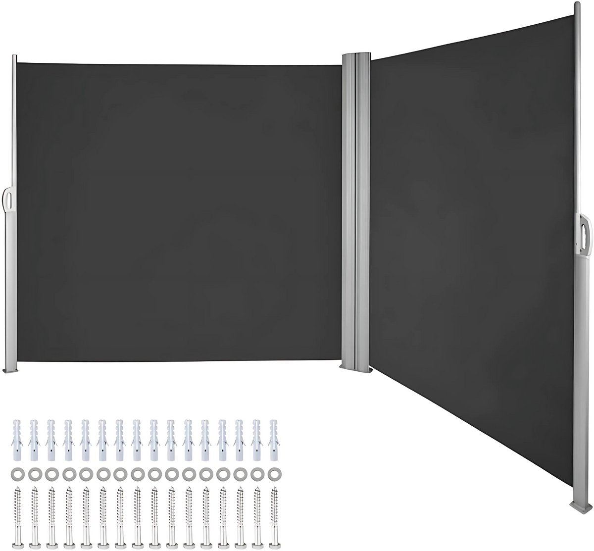 Tuinscherm deluxe - Uitschuifbaar windscherm - Schuttingpaneel terras - Scheidingswand uittrekbaar - Terras Rolgordijn - 180 x 600 cm Formaat