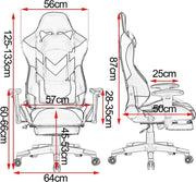 Gaming Stoel - Zwart Kunstleer - Ergonomisch - Verstelbaar - Met Voetsteun