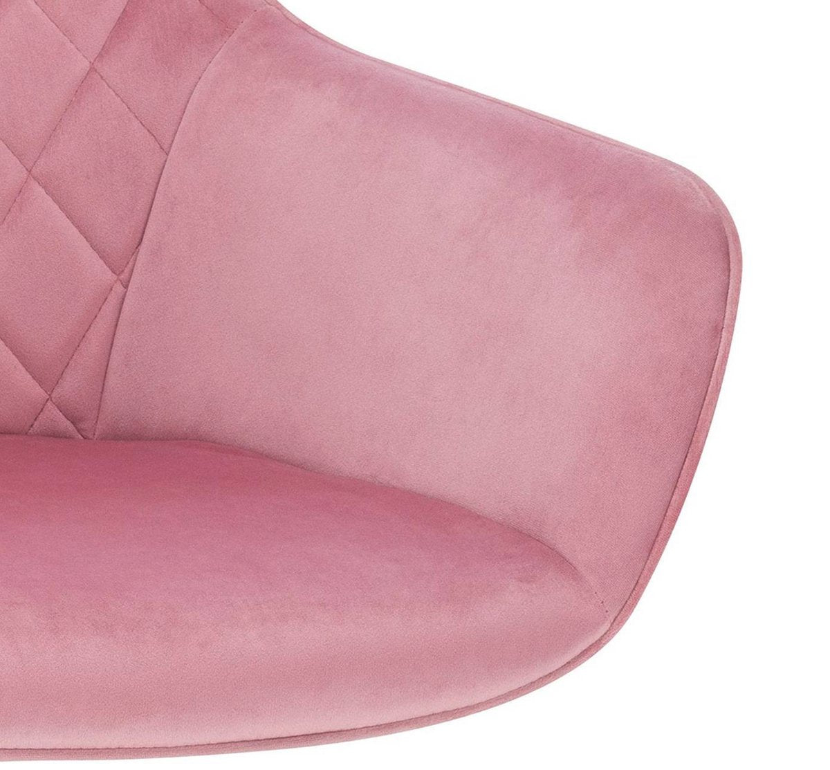 Happyment Werkkruk Paulo - Roze - Voor volwassenen - Op wieltjes - Velvet - Ergonomische bureaustoel - In hoogte verstelbaar - Met armleuning