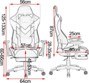 Luxe Gaming stoel - Met voetsteun - Rood - Gamestoel - Chair - Ergonomische bureaustoel - Verstelbaar - Chair - Kunstleer