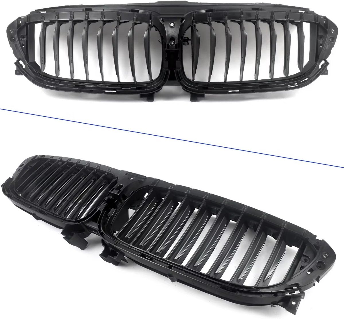 Voorbumper Grille Deluxe - Voor BMW 5 Serie G30/G31 (2017-2020) - Actieve Luchtluik - BLK + Chroom - Auto accessoires