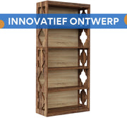 Boekenkast Zaro - Bruin - 6 Lagen - Boekenrek Opbergrek - Voor Slaapkamer, Woonkamer of Kantoor