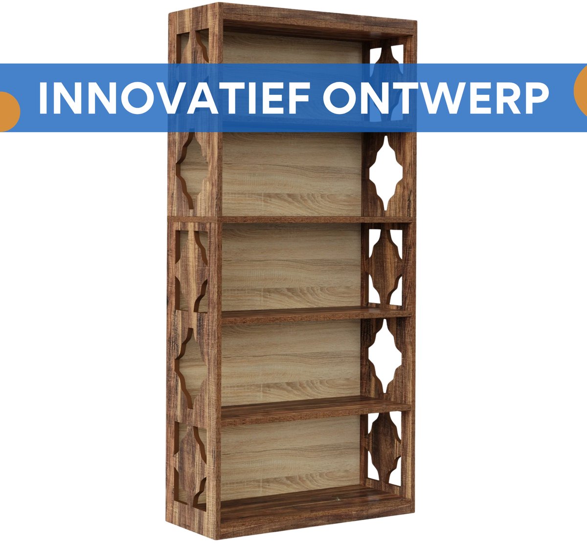 Boekenkast Zaro - Bruin - 6 Lagen - Boekenrek Opbergrek - Voor Slaapkamer, Woonkamer of Kantoor