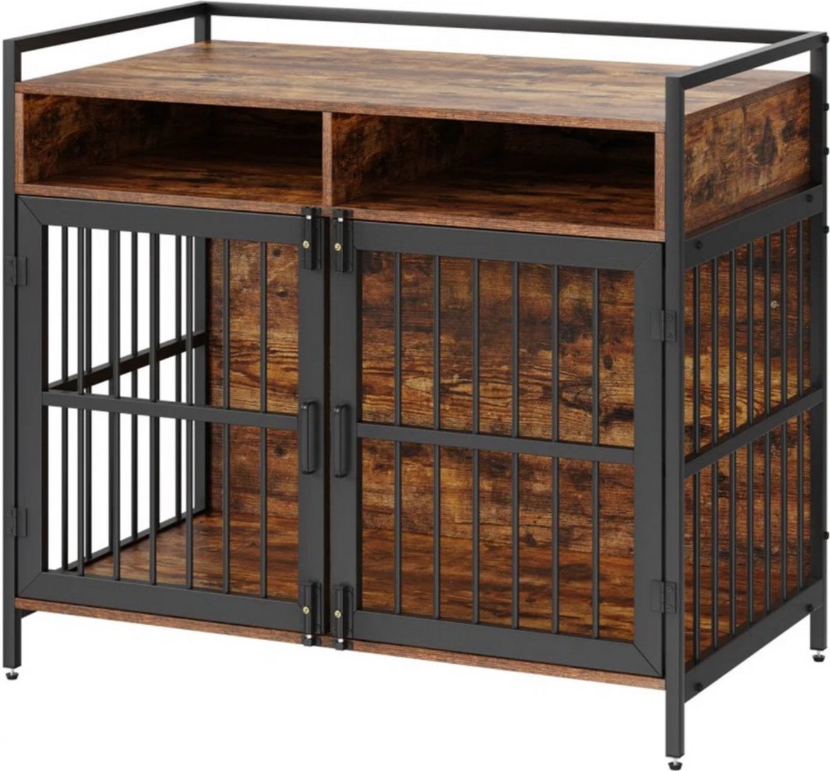 Hondenbench - Hondenhok - Hondenkooi - Hondelkennel - Hout en RVS - Hondentransportbox - Bijzettafel - Voor binnen en buiten