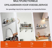 Horeca kruidenrek - Wandrek voor kruidenpotjes - Ophangbaar - 180kg belastbaar - Hangend Plankrek