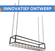 Hangend Wijnrek - Wijnglazen houder - Ophangrek wijnglazen - Voor Keuken, Bar of Eethoek - Verstelbare Plafondmontage - 100cm