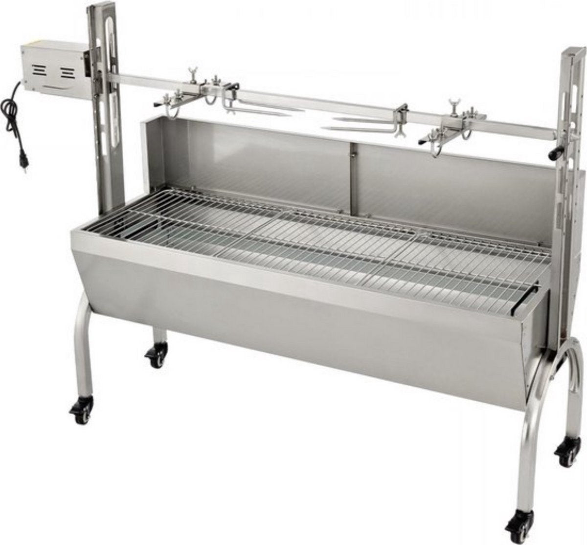 Rotisserie draaispit - BBQ 2 in 1 - RVS Rotisserie 60 kg - In Hoogte Verstelbaar - Oven - Motor - Elektrische Grill met Deksel & Accessoires