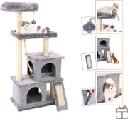 Happyment® Luxe Krabpaal voor Katten - Grijs - Zachte Kattenmand hangmat - Kattenspeelgoed - Geschikt voor kleine kittens - 127 CM
