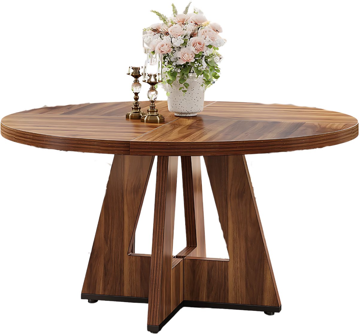 Ronde Eettafel Paris - Voor 4 personen - 120cm - Voor Keuken of eetkamer - Bruin