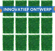 Kunstgras Muurpanelen - Kunstgras achtergrond - Decoratie - Wanddecoratie - Set van 12 - Voor Binnen & Buiten - Groene Heg Wanddecoratie van PE - Ideaal voor Tuin, Balkon, Achtertuin of Achtergrondmuur