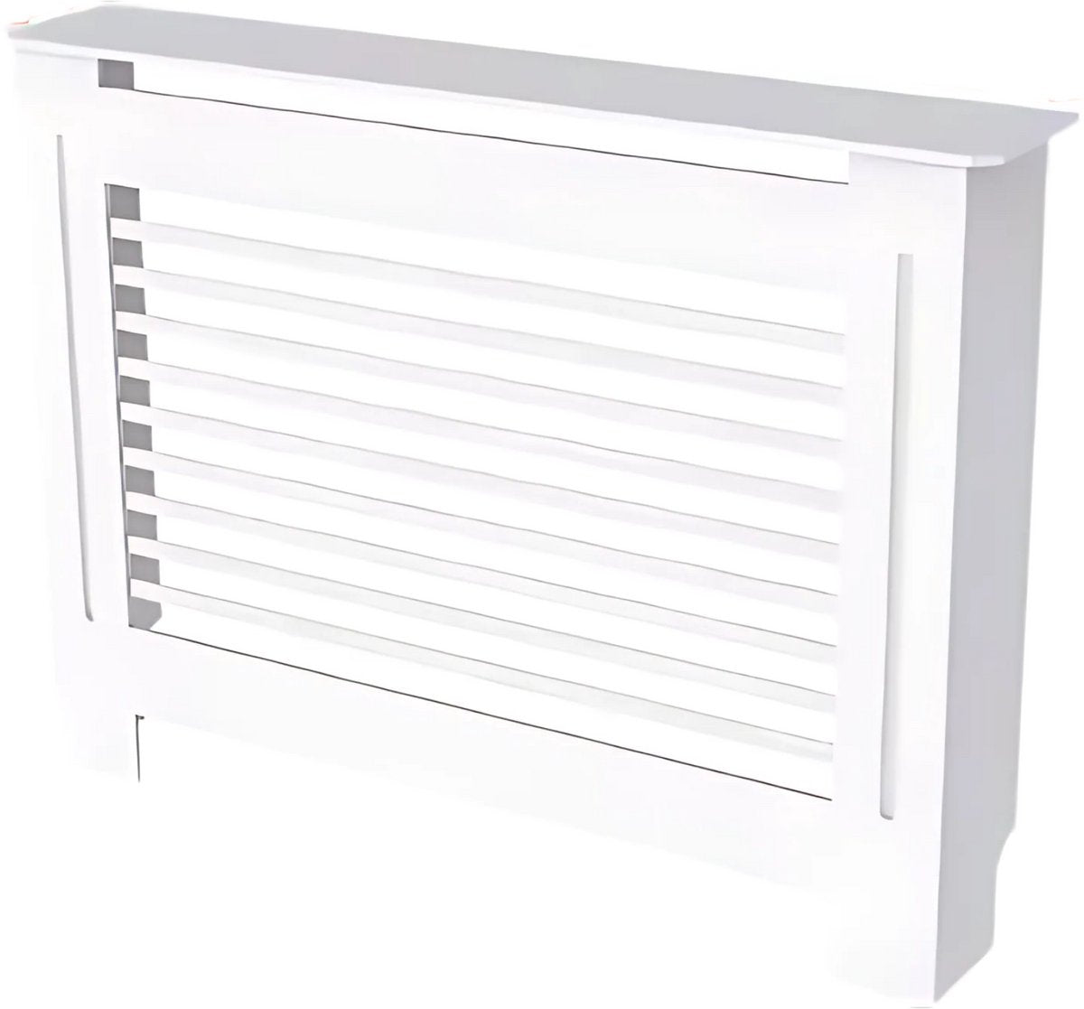 Radiatorombouw - 111x92 cm - Ombouw rooster - Horizontale panelen - MDF - Stijlvol - Wit
