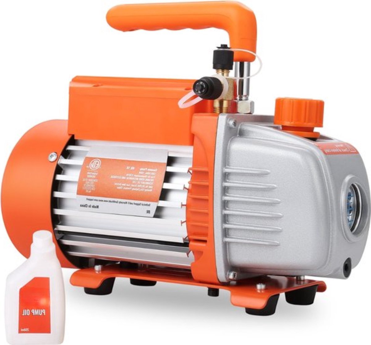 Vacuumpomp - Professioneel - Compact en Draagbaar - Oranje - Inclusief Hoogwaardige Accessoires
