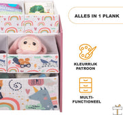 Happyment Speelgoedkast roze - Boekenkast voor kinderen - Kinderkamer - Opbergkast kind - Boekenrek - MDF - Black friday - Kerstcadeau