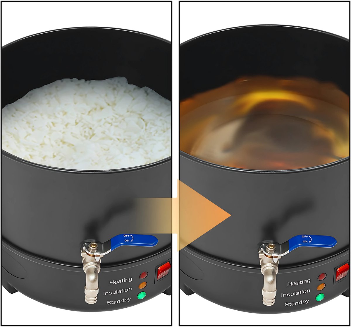 Wax Smelter Machine - Waxverwarmer - Wax apparaat - Smeltpan voor kaarsen - Kaars maker machine - Voor Kaarsen Maken, Zeep & DIY Ambachten - 8L Paraffine Heater met Digitale Temperatuurcontrole - 1000W Non-Stick Coating
