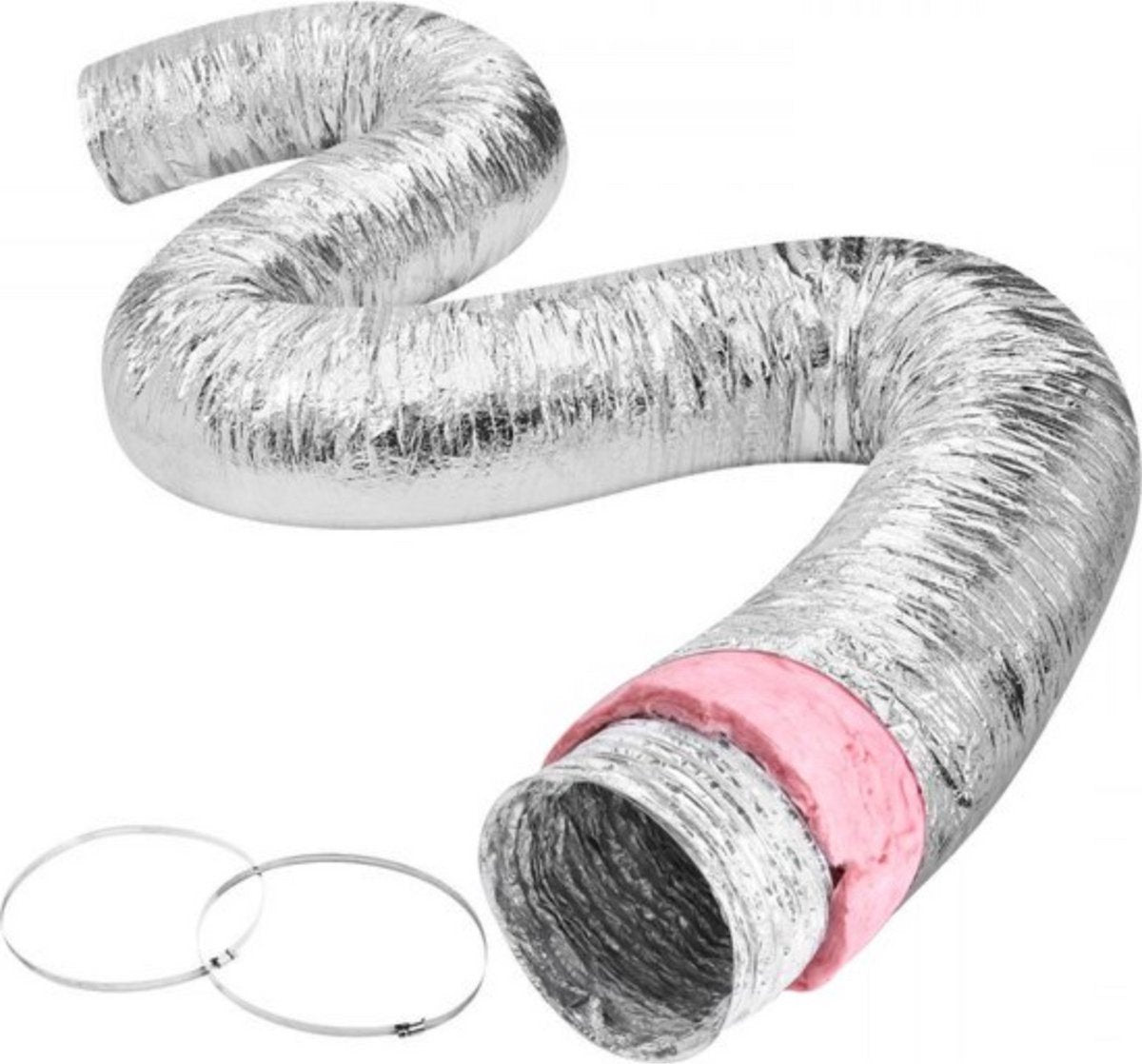 Luchtafvoerslang - Ventilatieslang - Afzuigslang - Wasdroger, airco - flexibele aluminium slang - 7620 mm lang - Φ208 mm - 25 mm buisdikte