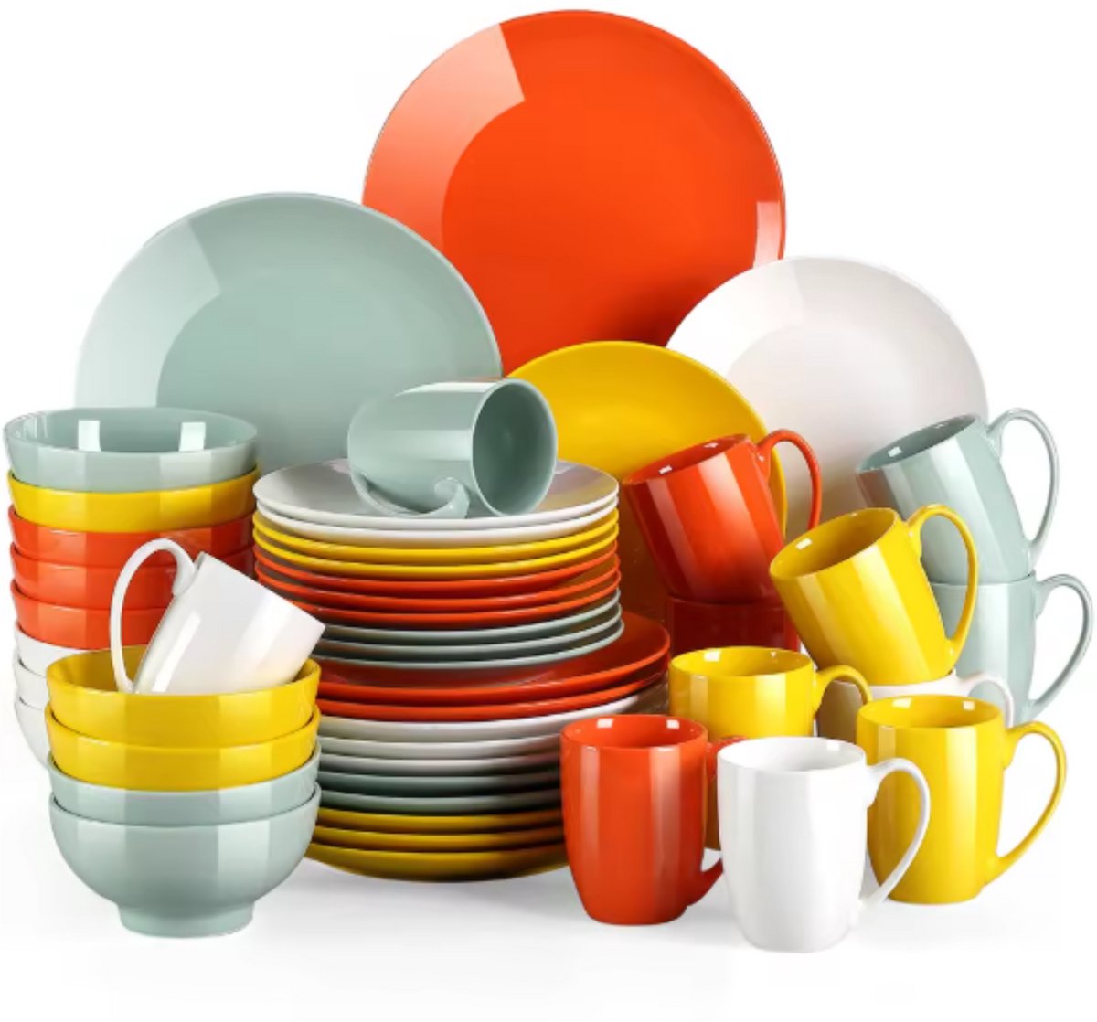 Morencia Serviesset - 48 delig - 12 persoons - Zomers - Dinerborden - Bordenset - Diepe borden - Ontbijtborden - Servies - Keukenservies