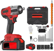 Draadloze Slagmoersleutel - 1/2" Borstelloos Power Impact Gun - 1500Nm Elektrische Sleutel - 4 Stopcontacten & 12 Schroevendraaierbits