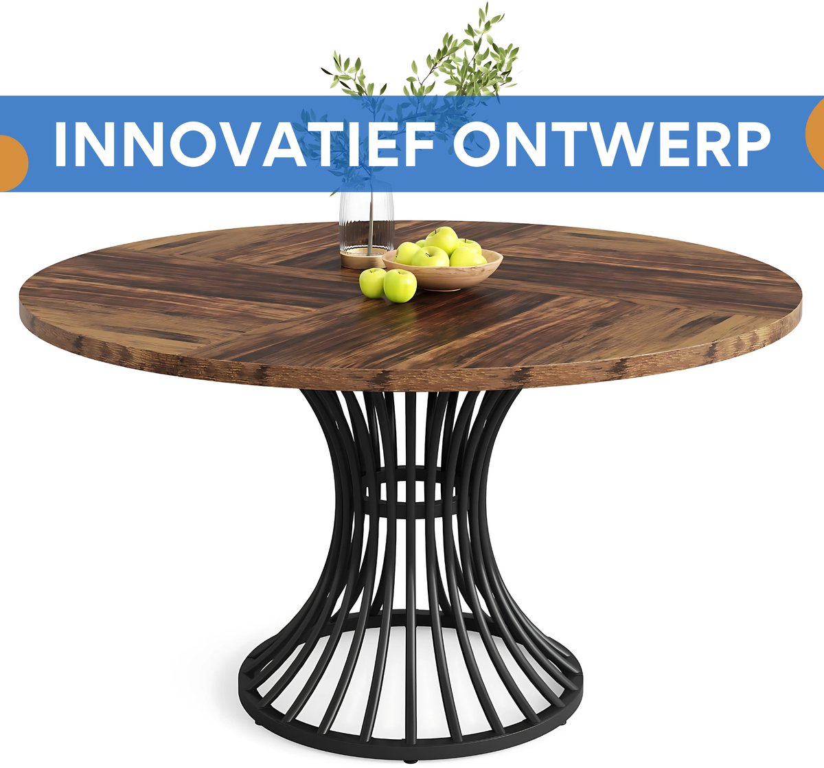 Ronde Eettafel Zurich - Voor 4 personen - 120cm - Voor Keuken of eetkamer - Hout