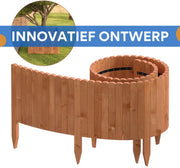Tuin Gras Gazon Rand - Flexibele Houten Border voor Tuinhek - Tuinafboording voor Outdoor Landschap & Tuindecoratie - 203x35x1.4cm Bruin
