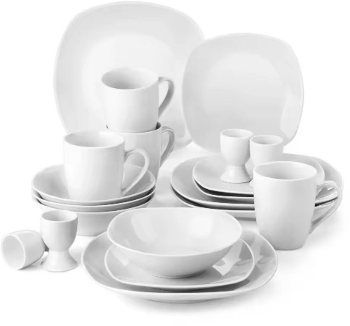 Celestial Serviesset – Dinerborden – 4 persoons – Wit Keramisch – Breakfast Plates – Hoogwaardige kwaliteit