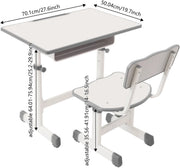 Kinderbureau met stoel - Voor kinderen - Verstelbaar bureau- en stoeltjesset - Cream