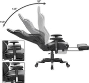 Luxe Gaming stoel - Met voetsteun - Rode Strepen - Gamestoel - Verstelbaar in hoogte - Chair - Ergonomische bureaustoel - Chair - Kunstleer