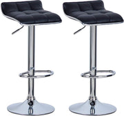 Barkrukken Delio - Set van 2 - Keuken - Zwart - Barstoelen kunstleer- Verstelbaar in hoogte - Zithoogte 62-84cm