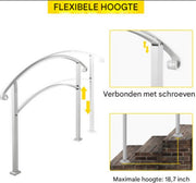 Trapleuning - Trapleuning houders - 2-3 Treden - Smeedijzer - 47,5 cm - Voor Outdoor & Indoor