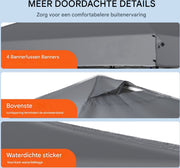 Pop-up partytent - Paviljoen - 3x3 m - Grijs - Uv-bescherming
