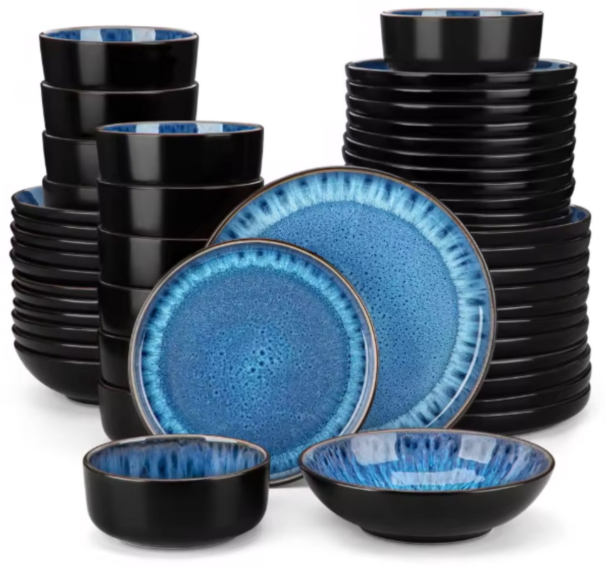 Morencia Serviesset - 48 delig - 12 persoons - Blue Eye - Dinerborden - Bordenset - Diepe borden - Ontbijtborden - Servies - Keukenservies