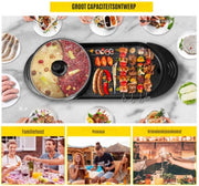 2 in 1 Grill - Gourmet Hot Pot - 2200W - Multifunctioneel 67x28x17 cm - Zwart