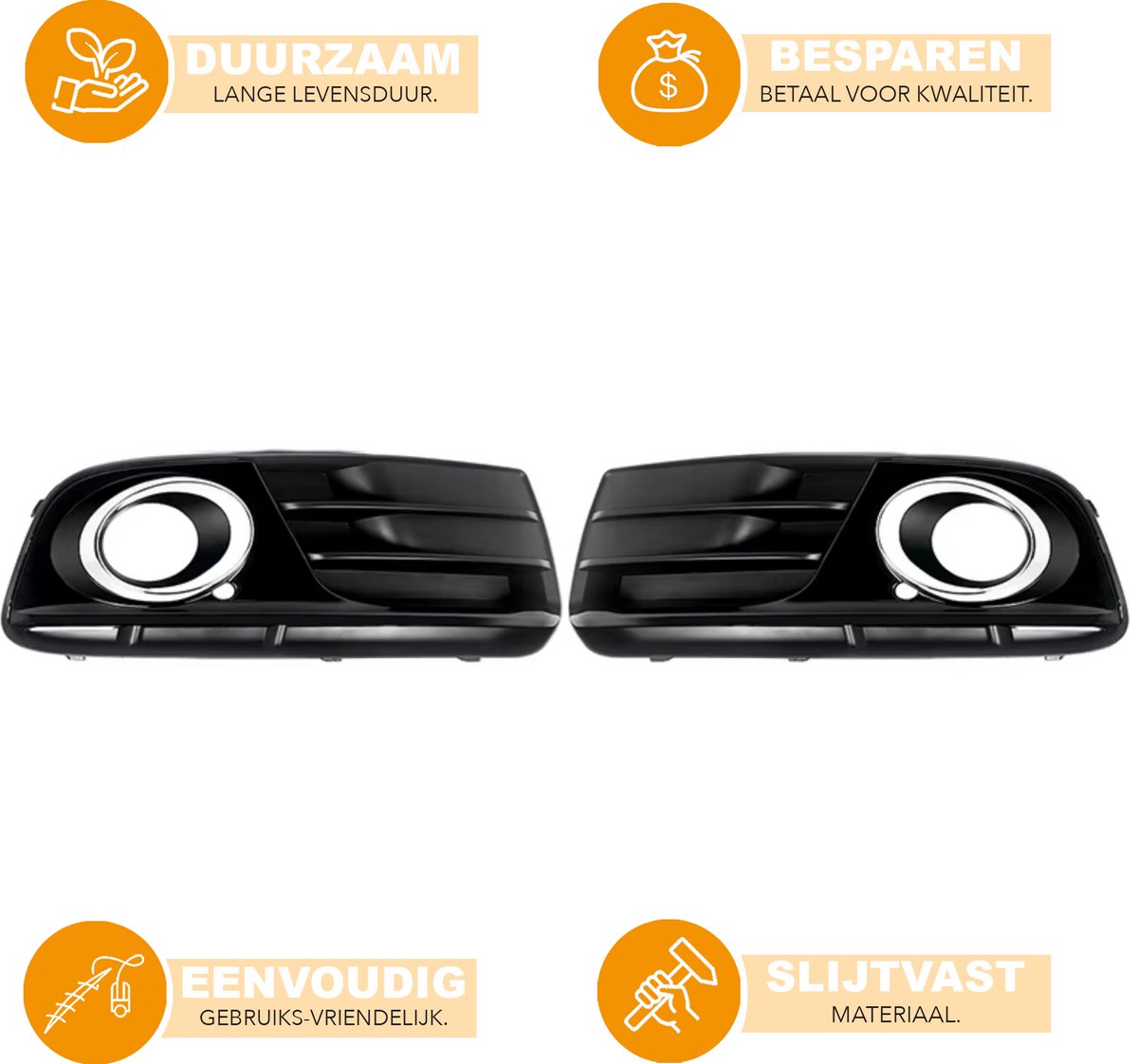 Voorbumper - Voor Audi Q5 2013-2017 - Auto accessoires - Mistlampgrille - Chroom accenten