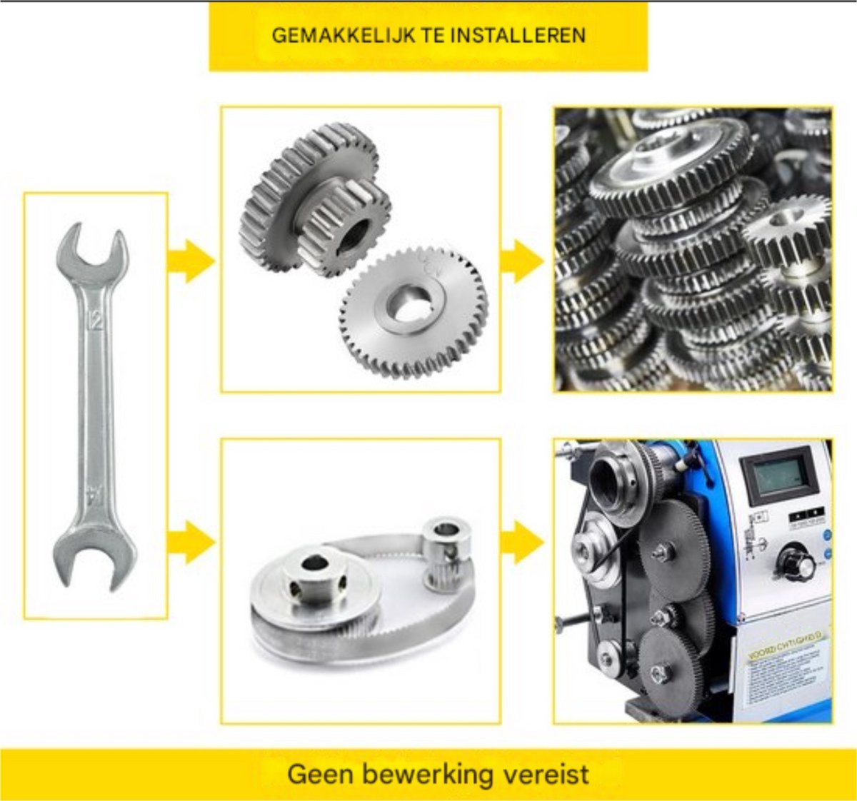 Metalen Draaibank Gears PRO - 18 Versnellingen - Metalen Precisie Tandwielen - Gepolijst