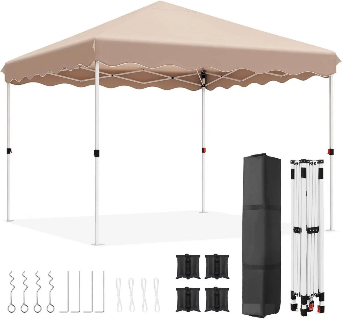 Gazebo Fioren - Pergola - Paviljoen - Partytent - Strandtent - Voor Terras, Feest en Achtertuin - 3x3m - Beige