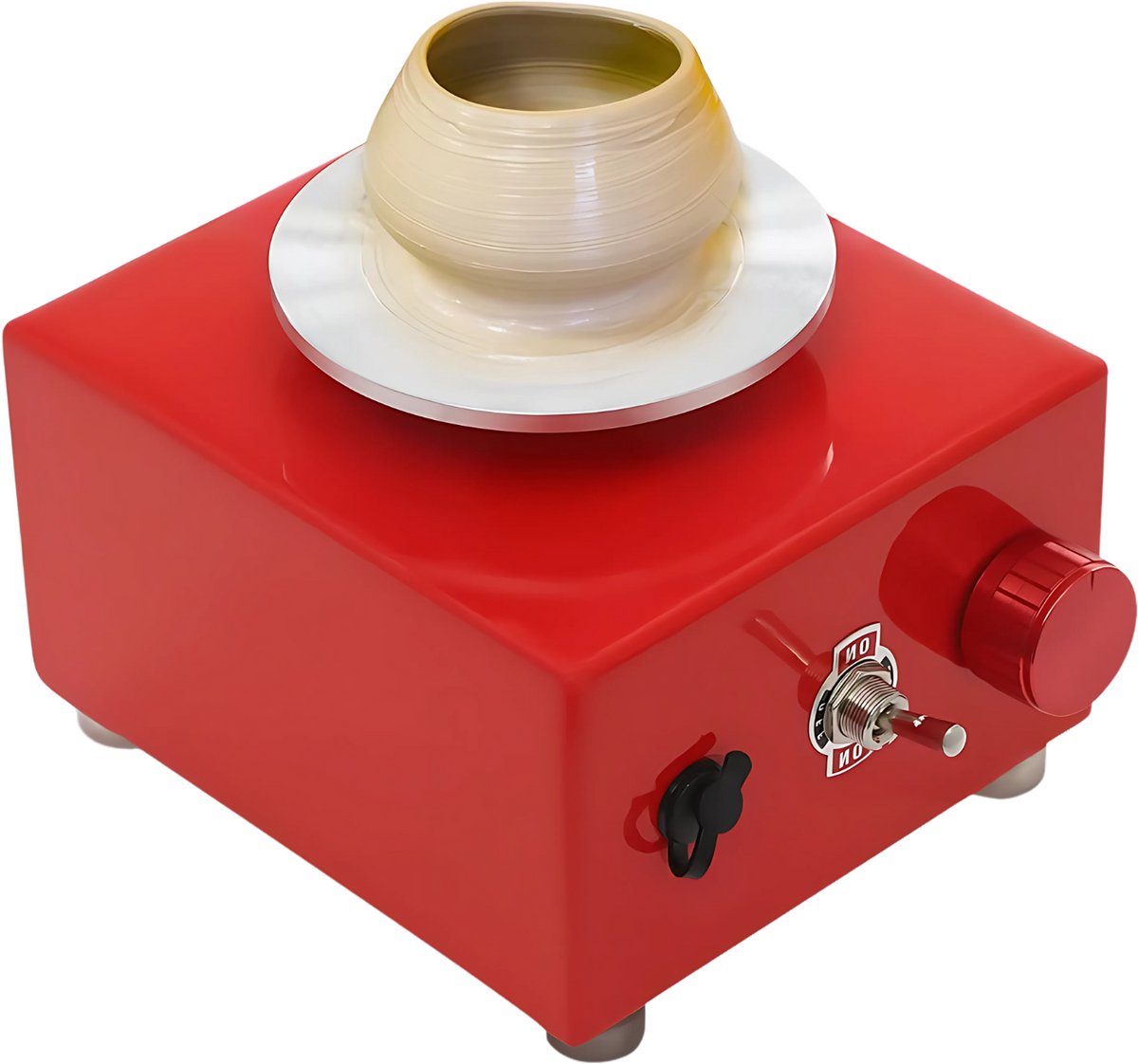 Mini Pottenbakkersschijf - Draaischijf - Pottenbakken - Voor Onderwijs, DIY & Winkels -Rood