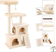 Luxe Krabpaal - Creme - Inclusief hangmat - Geschikt voor kittens - 127cm