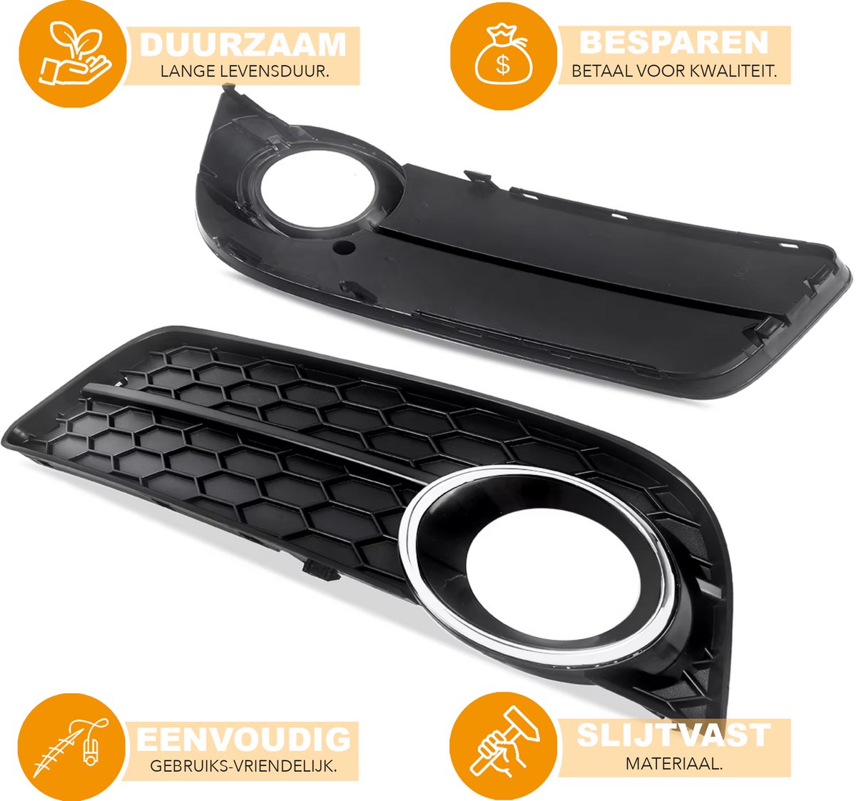 Voorbumper - Voor Audi A5 Coupe/Cabrio 2008-2011 - Auto accessoires - Mistlichtgrille - Bumpercover voorzijde - Zwart