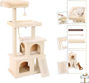 Happyment® Luxe Krabpaal voor Katten - Creme - Zachte Kattenmand hangmat - Kattenspeelgoed - Geschikt voor kleine kittens - 127 CM