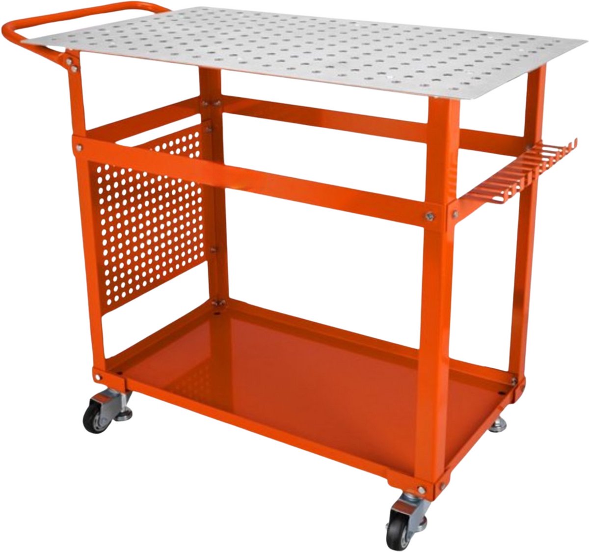 Mobiele wertktafel op wieltjes - Laswerkbank - Koolstofstalen Werkbank - 91.4x61cm - 272kg Gatentafel 216