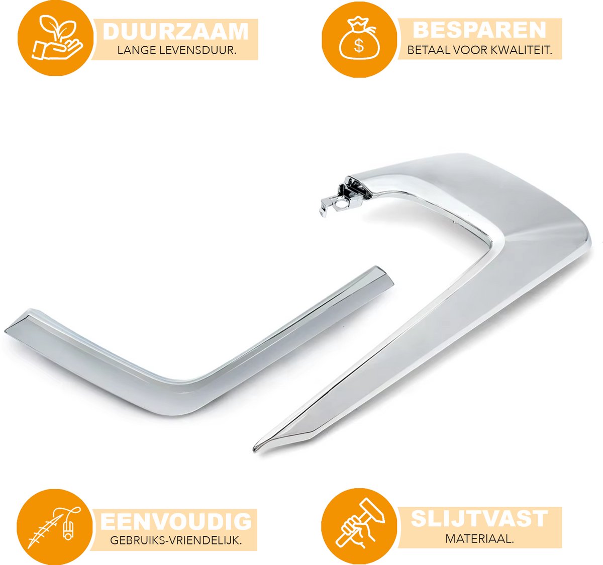 Voorbumper - Voor Mitsubishi Outlander Sport RVR 2016-2019 - Auto accessoires - Chroom bumperlijst - Links