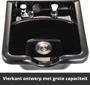 Happyment Haarwasbak - Wasbak - Kapper Salon Wastafel - Kapperswasbak - Zwart