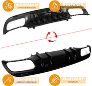 Achterdiffuser Taviro - Achterdiffuser - Voor Mercedes C-Klasse W205 Sedan AMG C43 (2014-2021) - Zwart - Ronde Uitlaat Tips - Auto Accessoires