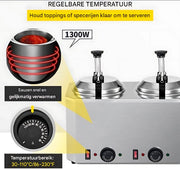 Fonduepan - Elektrisch - Dispenser Machine - 2.5L x2 - Kaasverwarmer - Kaasfondue - Met 2 Pompen