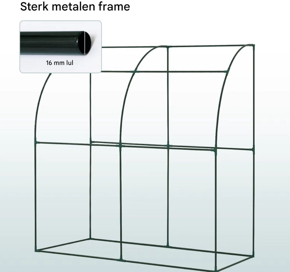 Foliekas - 200x210x100 cm Koud Frame Tuinkas - Met PE Zeildoek & Roldeuren - Tomatenkas voor Tuinbescherming & Buitengebruik - Groen