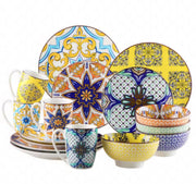 Morencia Serviesset - 16 delig - 4 persoons - Mozaïek - Dinerborden - Bordenset - Diepe borden - Ontbijtborden - Servies - Keukenservies
