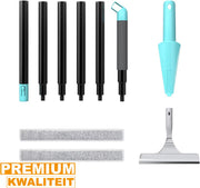 Vloerwisser Deluxe - 2 in 1 - Microvezel & Rubber Combinatie - 154cm Handvat - Voor Efficiënte Vloerreiniging in Huis