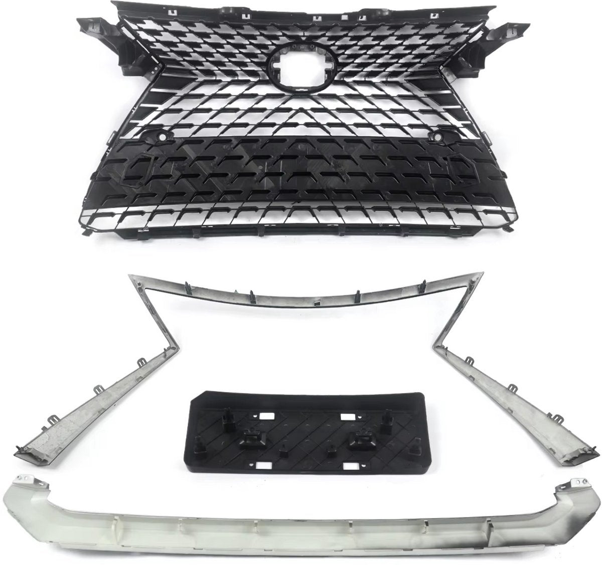 Grille Gitro Sportline - Voorbumper grille Gitro - Voor Lexus RX350/RX450H/RX350L (2016-2019) - Basissport Stijl - Chroom & Zwart